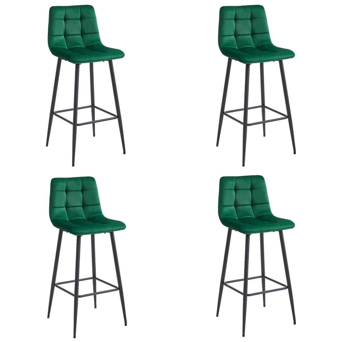 Hocker Arceto - Tamsiai žalias Aksomas / Juodos Kojos X 4