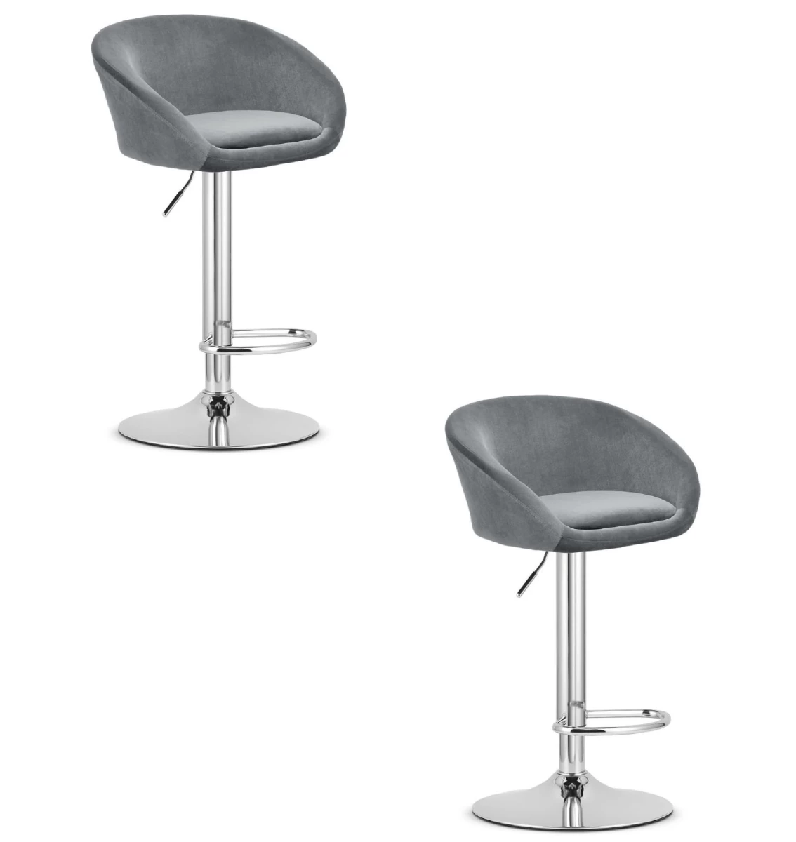 hocker East - Pilkas Aksomas / Chromuotas Pagrindas X 2