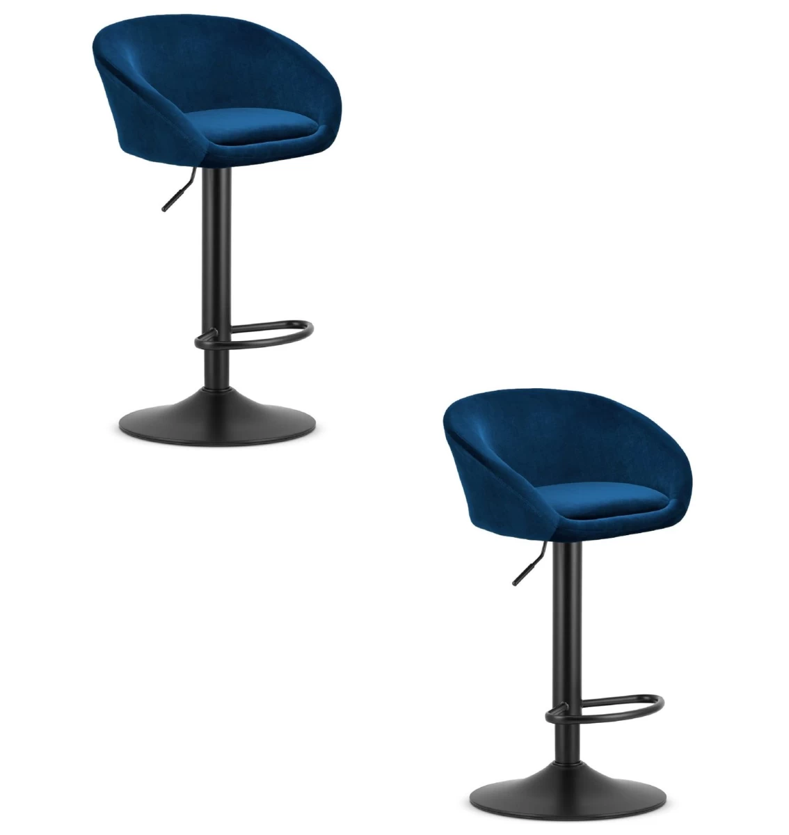 Hocker East - Tamsiai Mėlynas Aksomas / Juodas Pagrindas X 2