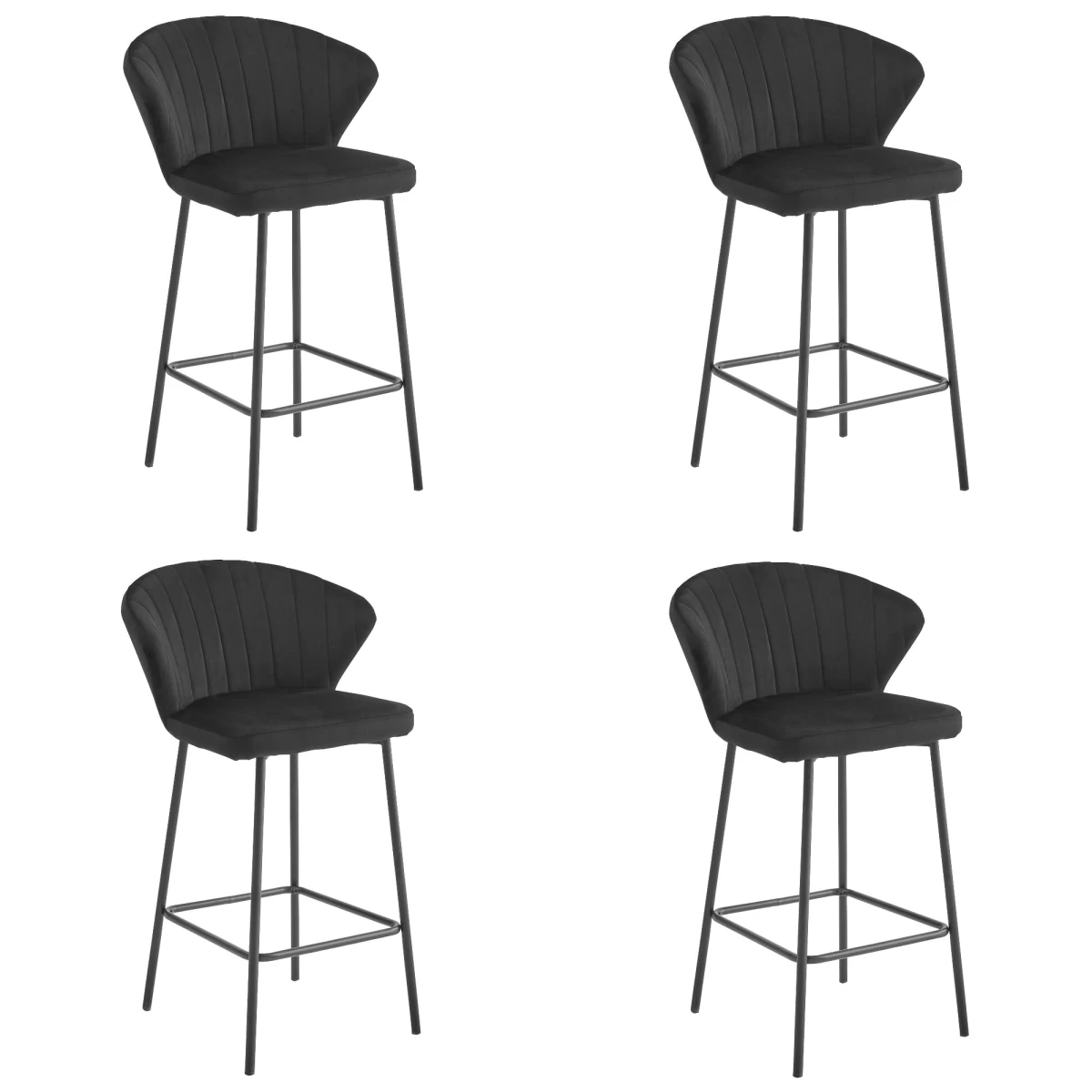Hocker Gatta - Juodas Aksomas / Juodos Kojos X 4
