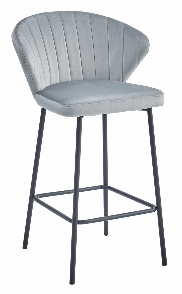 Hocker Gatta - Sidabriškai Pilkas Aksomas / Juodos Kojos X 1
