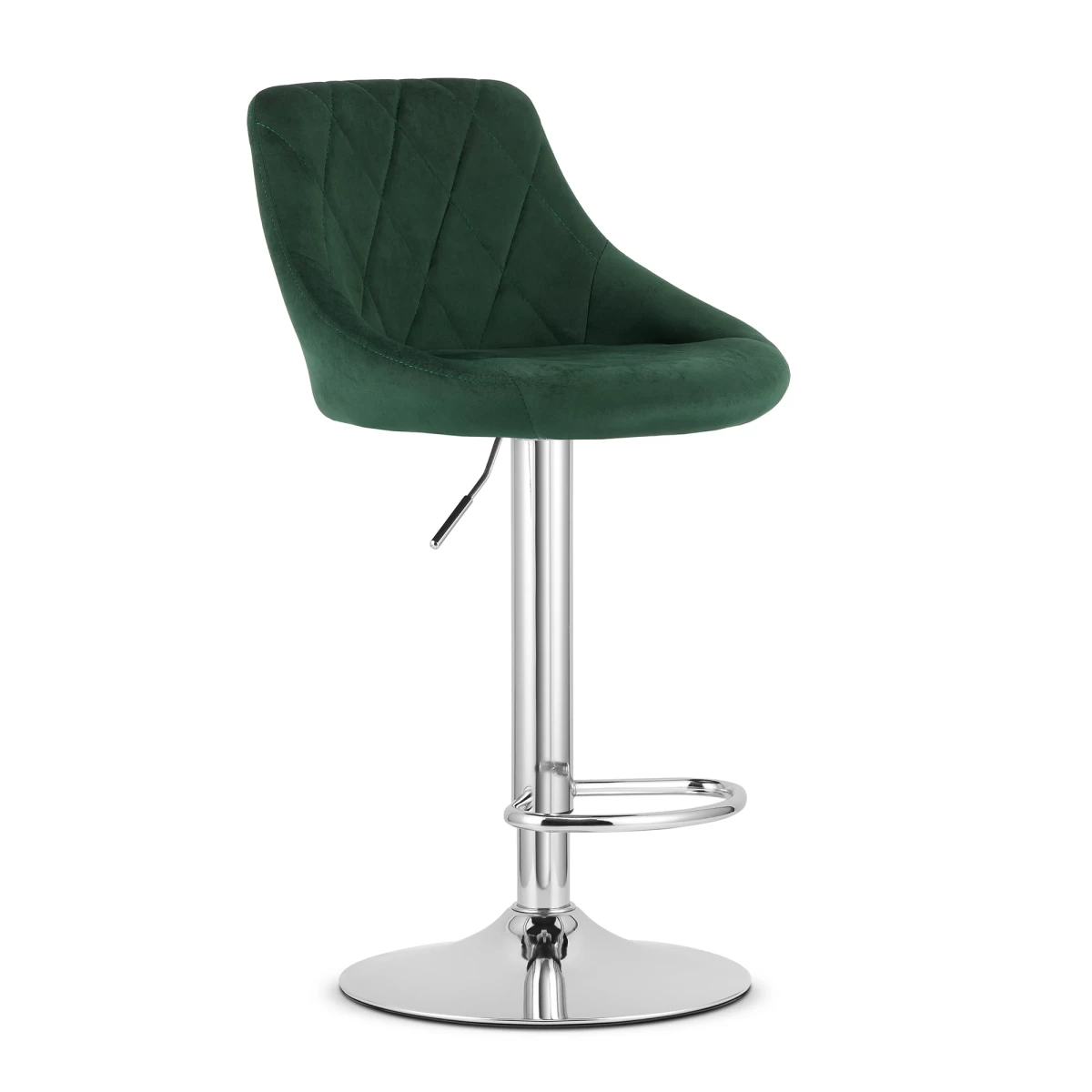 Hocker Kast - Aksominės žalios Spalvos / Chromo Pagrindas