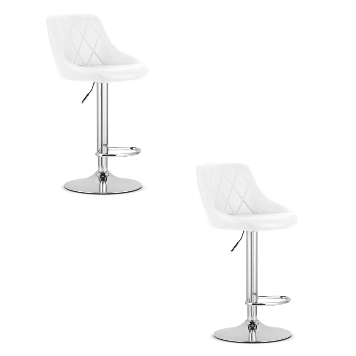 Hocker Kast - Balta Eko Oda / Chromuotas Pagrindas X 2