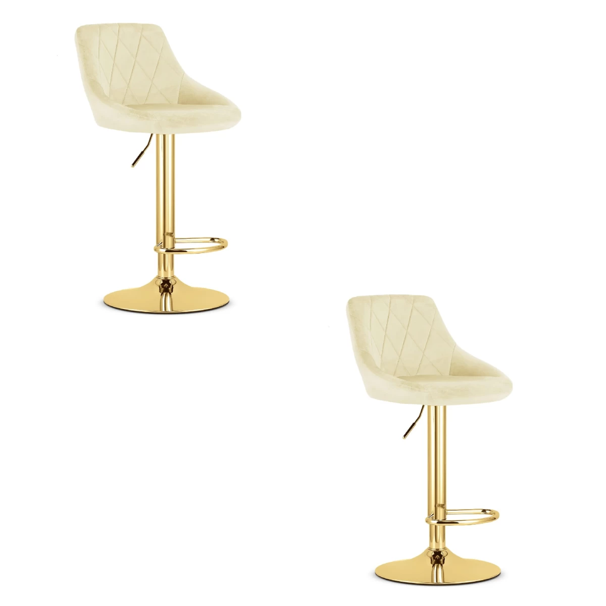 Hocker Kast - Smėlio Spalvos Aksomas / Auksinis Pagrindas X 2