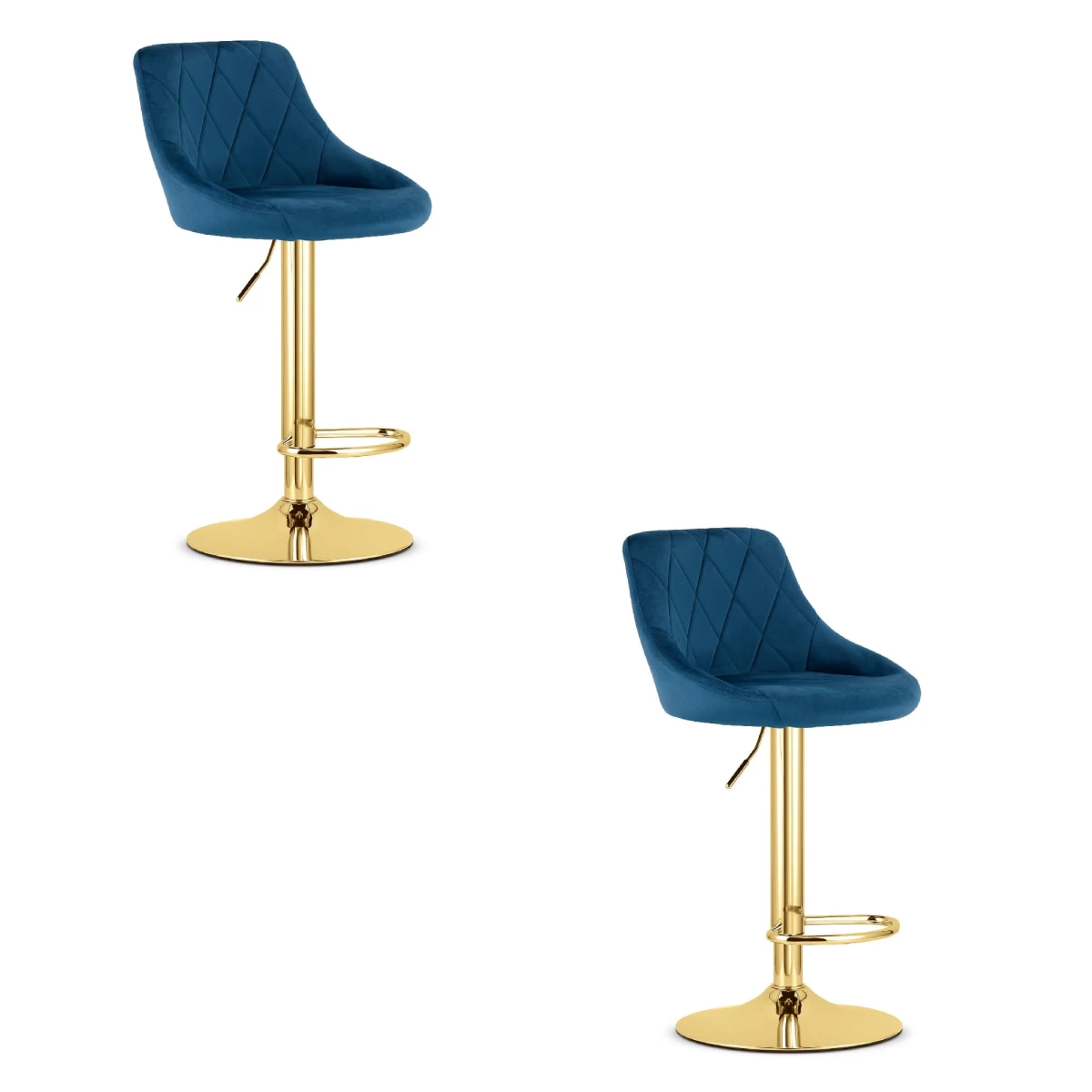 Hocker Kast - Tamsiai Mėlynas Aksomas / Auksinis Pagrindas X 2