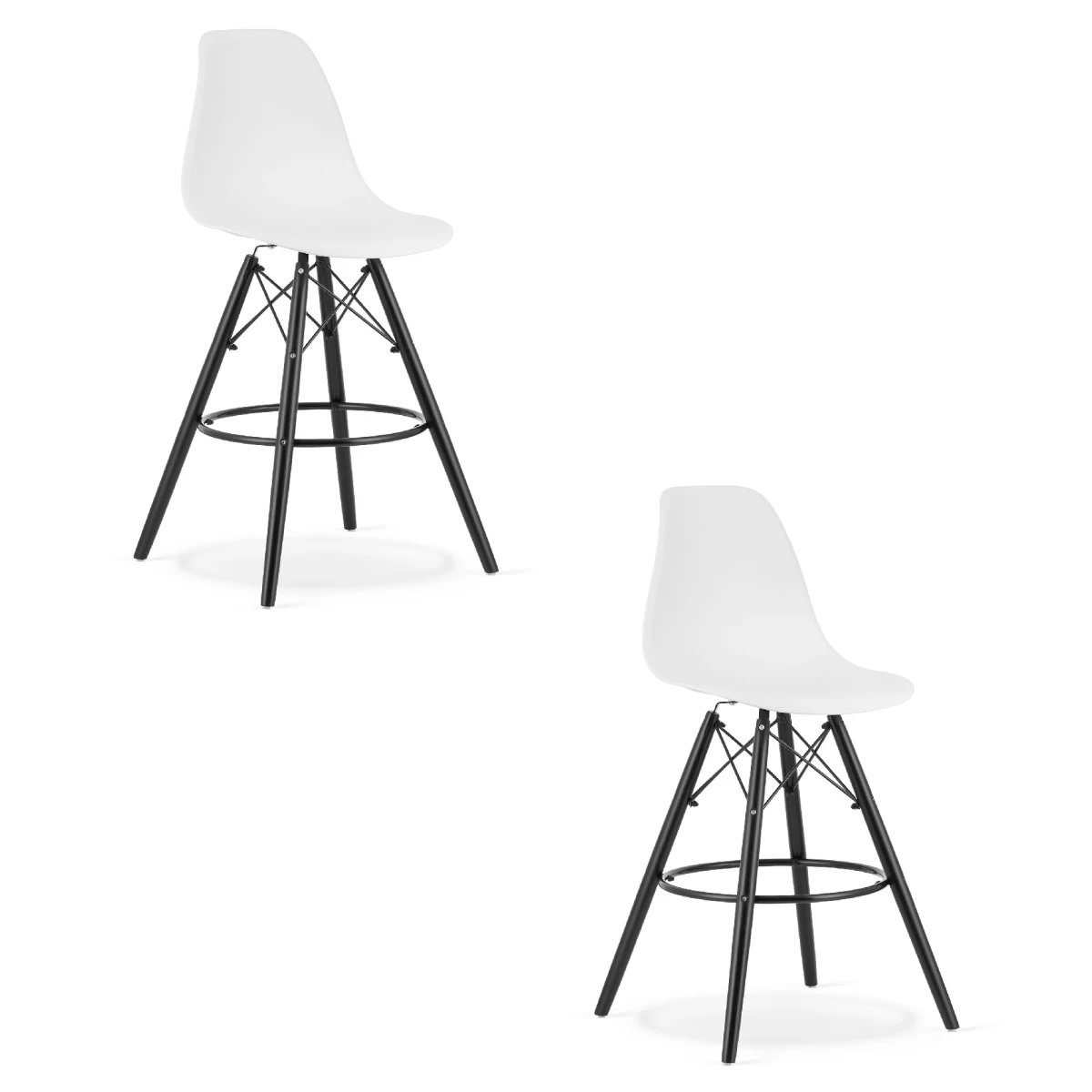 Hocker Lamal Balta / Kojos Juodos X 2