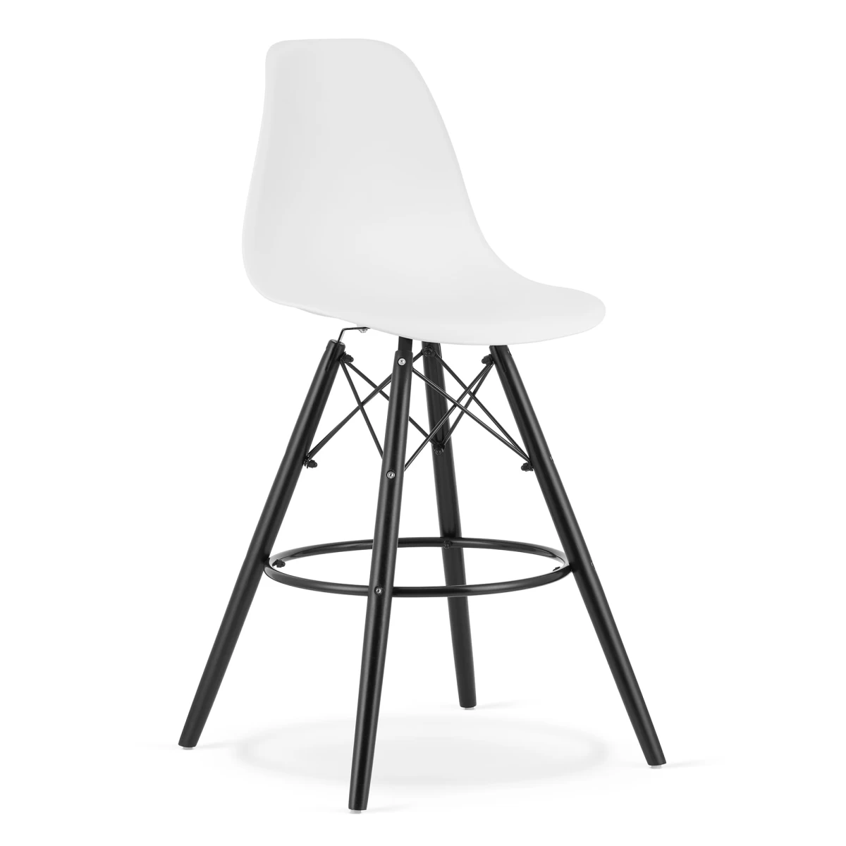 Hocker Lamal Balta / Kojos Juodos