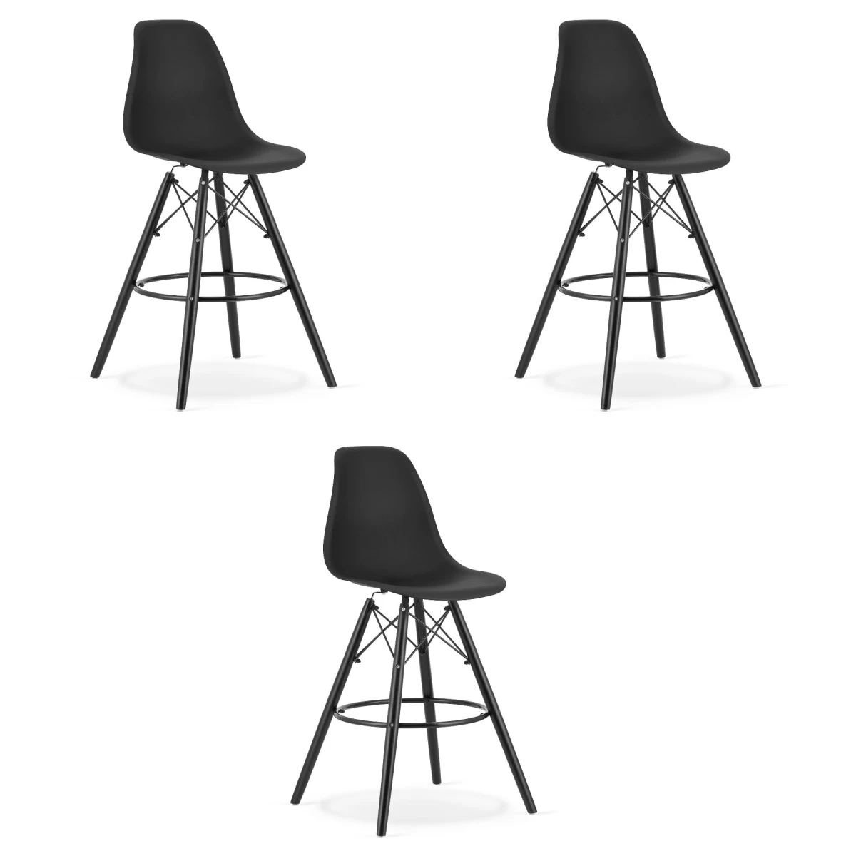 Hocker Lamal Juodas / Kojos Juodos X 3