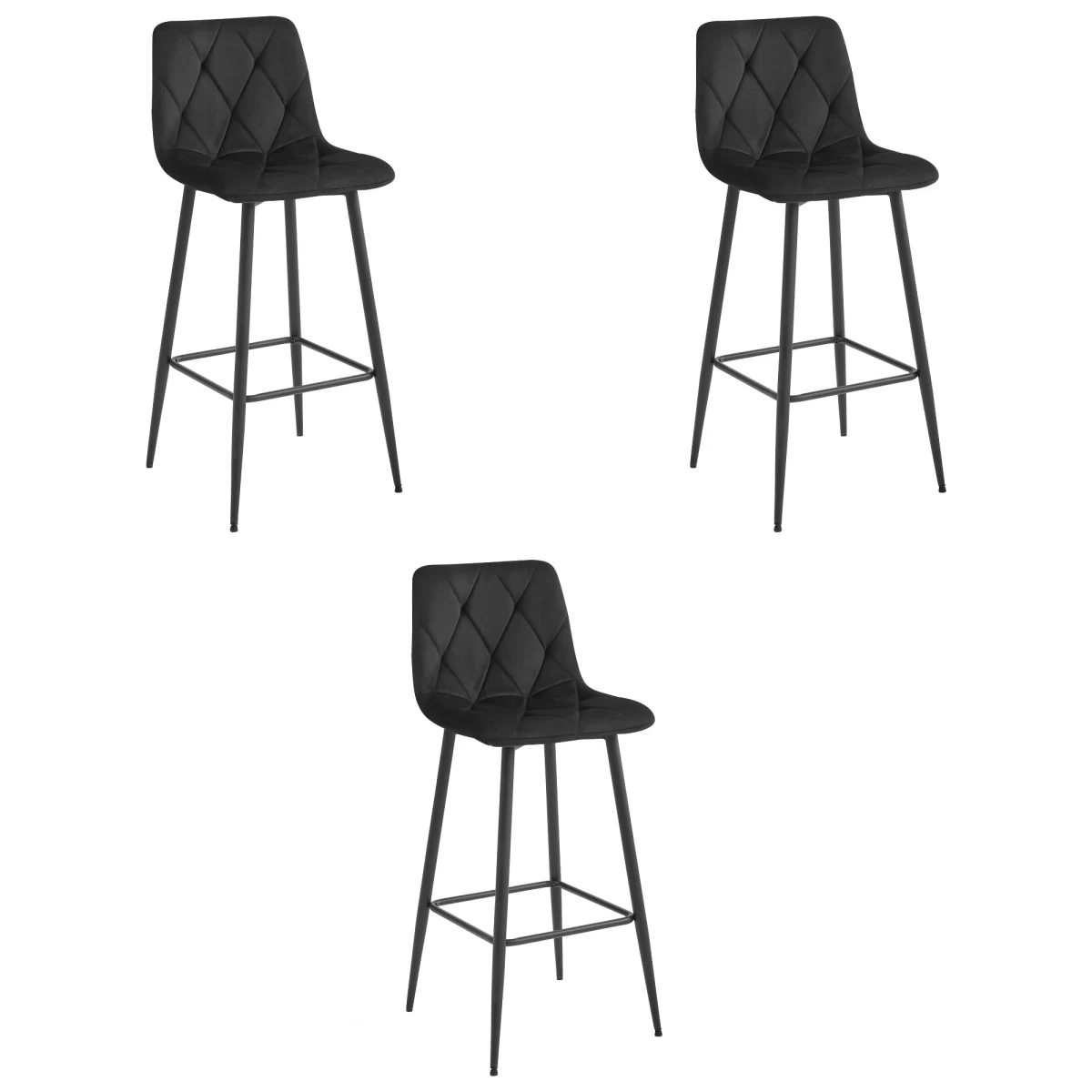 Hocker Nado - Juodas Aksomas / Juodos Kojos X 3
