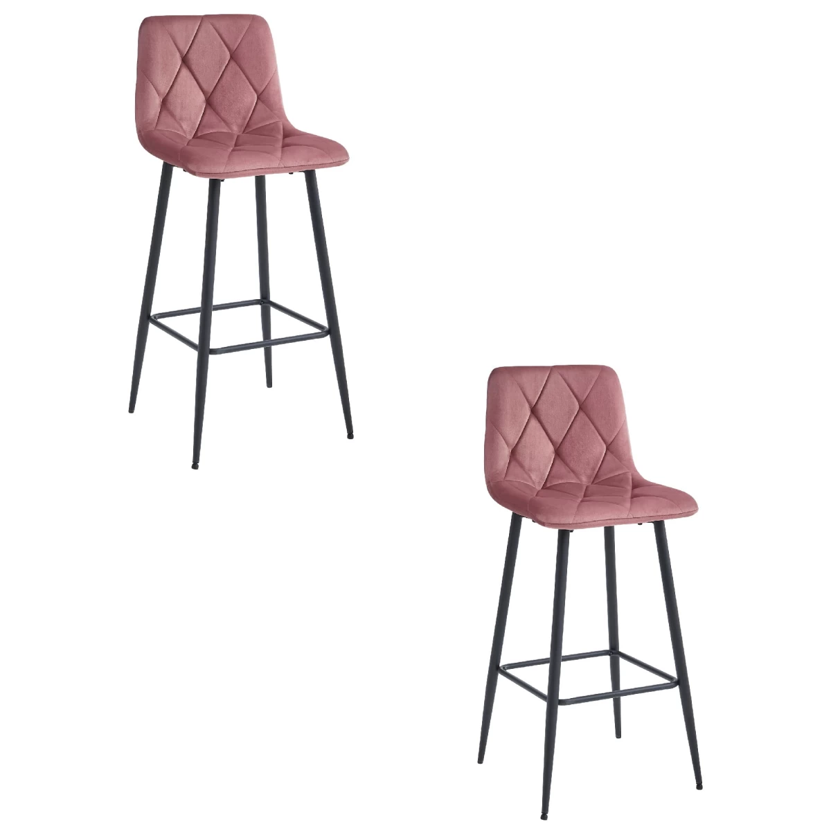 Hocker Nado - Tamsiai Rožinis Aksomas / Juodos Kojos X 2