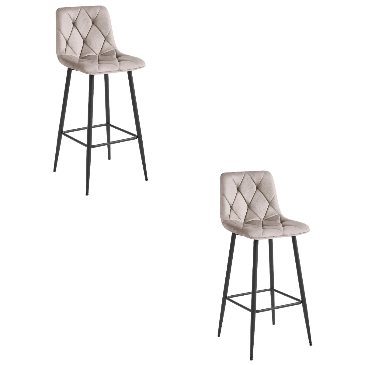 Hocker Nado - Tamsiai Smėlio Spalvos Aksomas / Juodos Kojos X 2