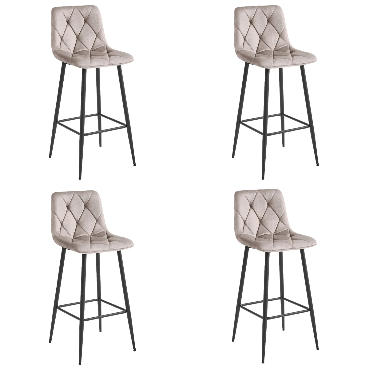 Hocker Nado - Tamsiai Smėlio Spalvos Aksomas / Juodos Kojos X 4