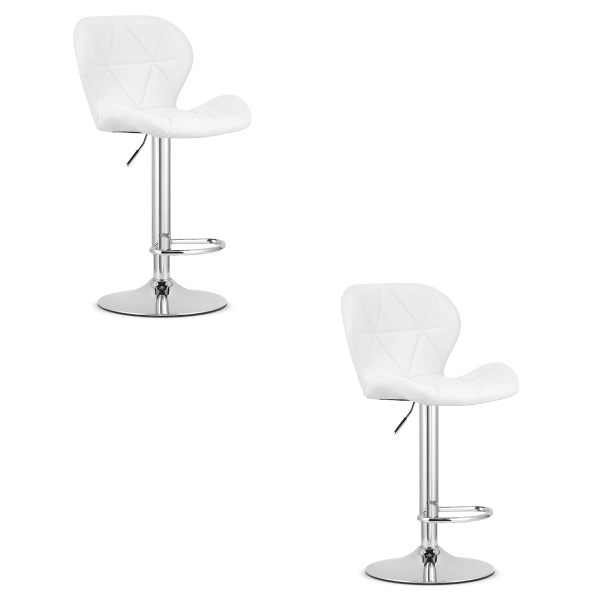 Hocker West - Balta Eko Oda / Chromuotas Pagrindas X 2