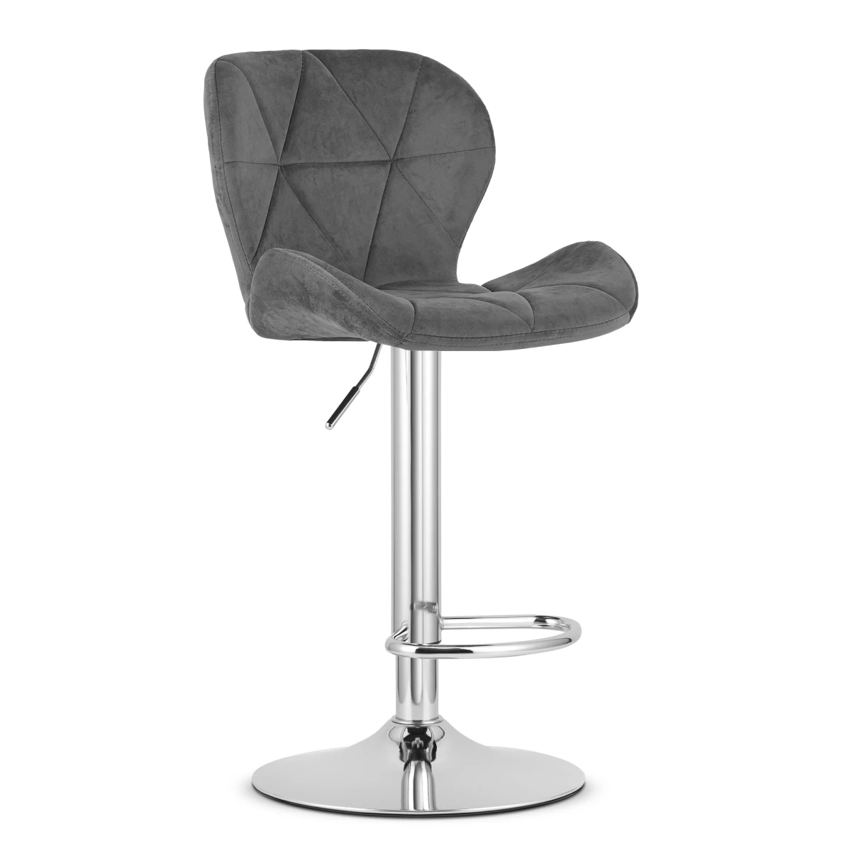 Hocker West - Pilkas Aksomas / Chromuotas Pagrindas