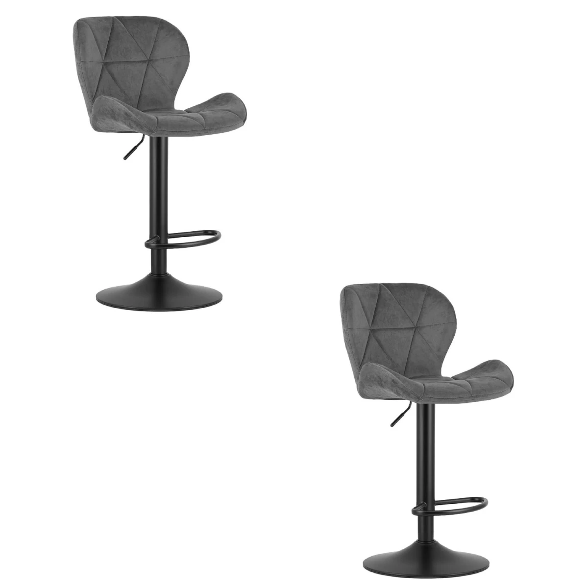 hocker West - Pilkas Aksomas / Juodas Pagrindas X 2