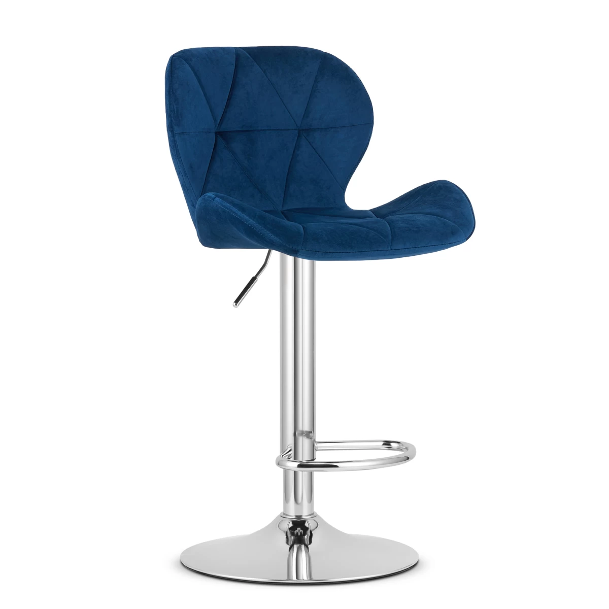 Hocker West - Tamsiai Mėlynas Aksomas / Chromuotas Pagrindas