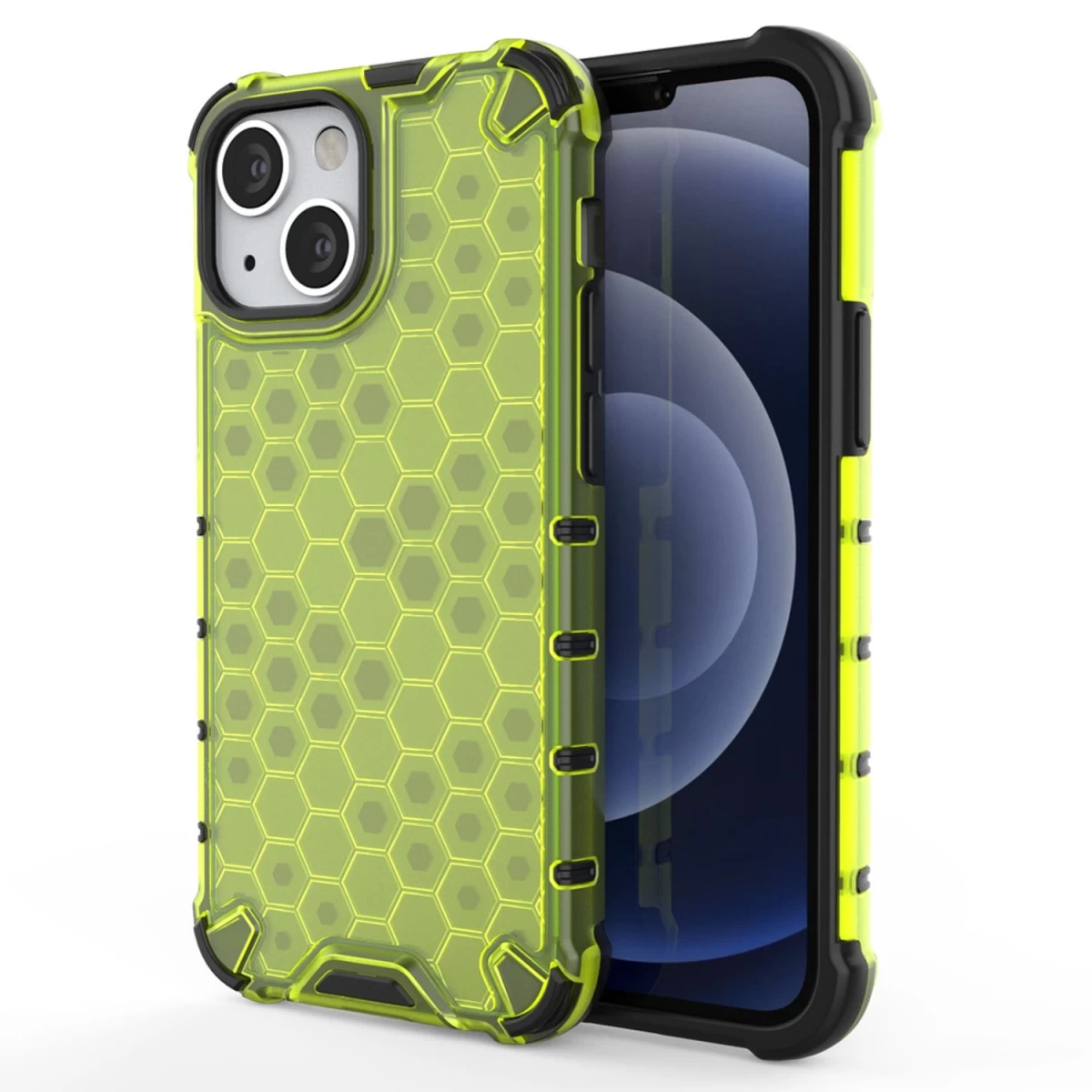 honeycomb Armor Dėklas Su Geliniu Rėmeliu, Skirtas iphone 13 Mini, žalias