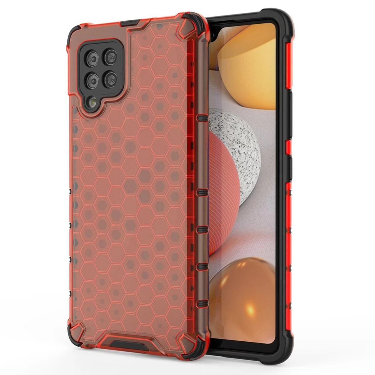 honeycomb Armor Dėklas Su Geliniu Rėmeliu, Skirtas samsung Galaxy A42 5g - Raudonas