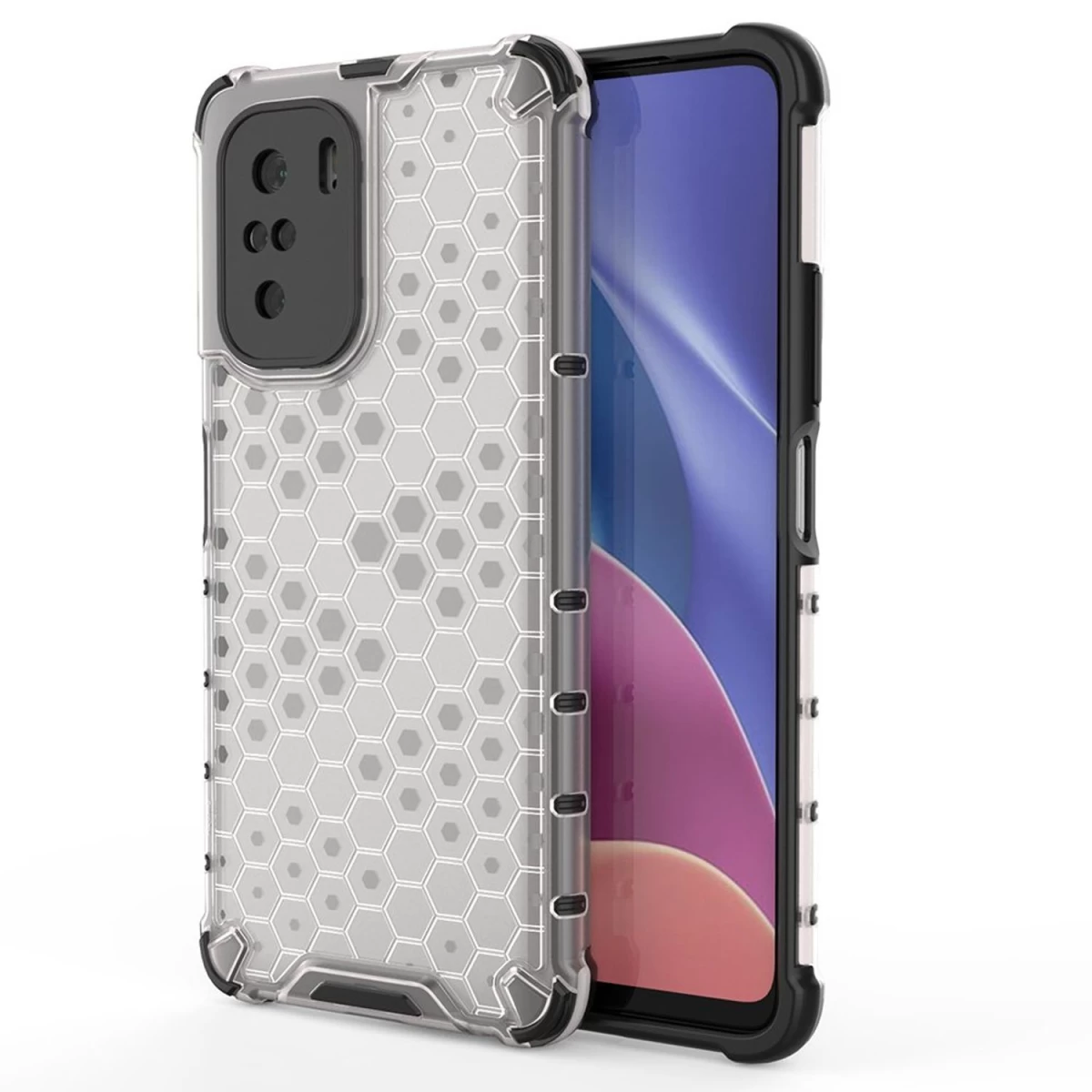 honeycomb Armor Korpusas Su Geliniu Rėmeliu, Skirtas xiaomi Redmi K40 Pro+ / k40 Pro / k40 / poco F3, Skaidrus honeycomb Armor Korpusas Su Geliniu Rėmeliu, Skirtas xiaomi Redmi K40 Pro+ / k40 Pro / k40 / poco F3, Skaidrus