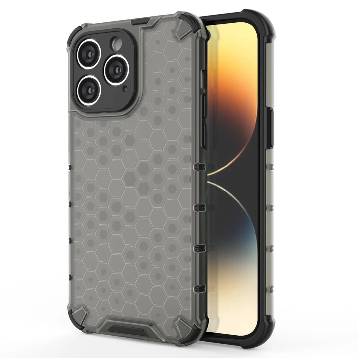 honeycomb Dėklas iphone 14 Pro Max, armor Hybrid Cover, Juodas