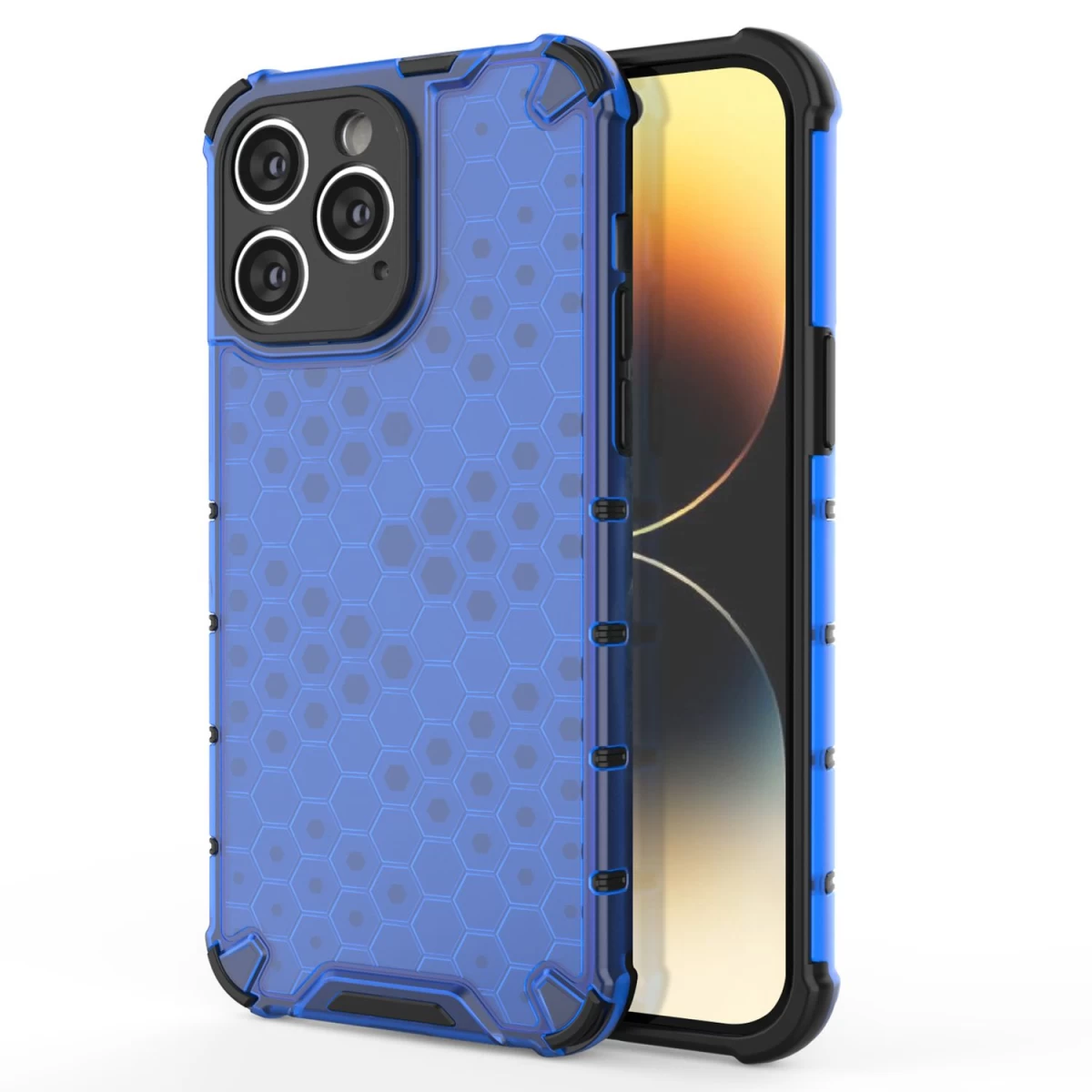Honeycomb Dėklas Iphone 14 Pro šarvuotas Hibridinis Dėklas Mėlynos Spalvos