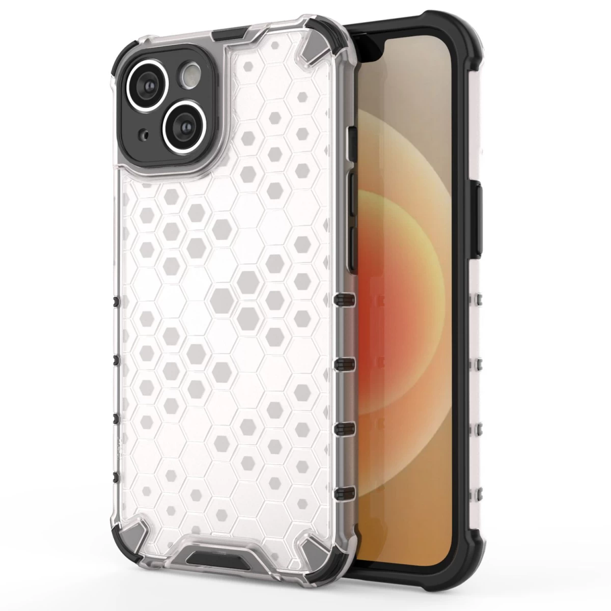 Honeycomb Dėklas Iphone 14 šarvuotas Hibridinis Dėklas Skaidrus