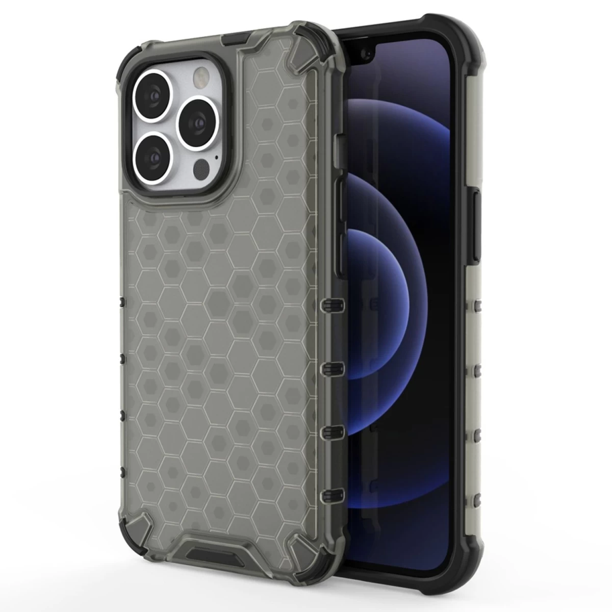 Honeycomb Dėklas šarvuotas Dėklas Su Gelio Rėmeliu Iphone 13 Pro Juodas