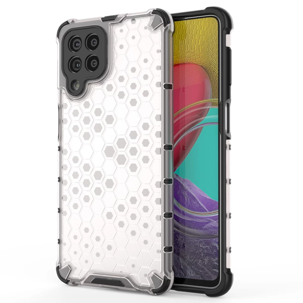 Honeycomb Dėklas Su Geliniu Rėmeliu Samsung Galaxy M53 5g Skaidrus