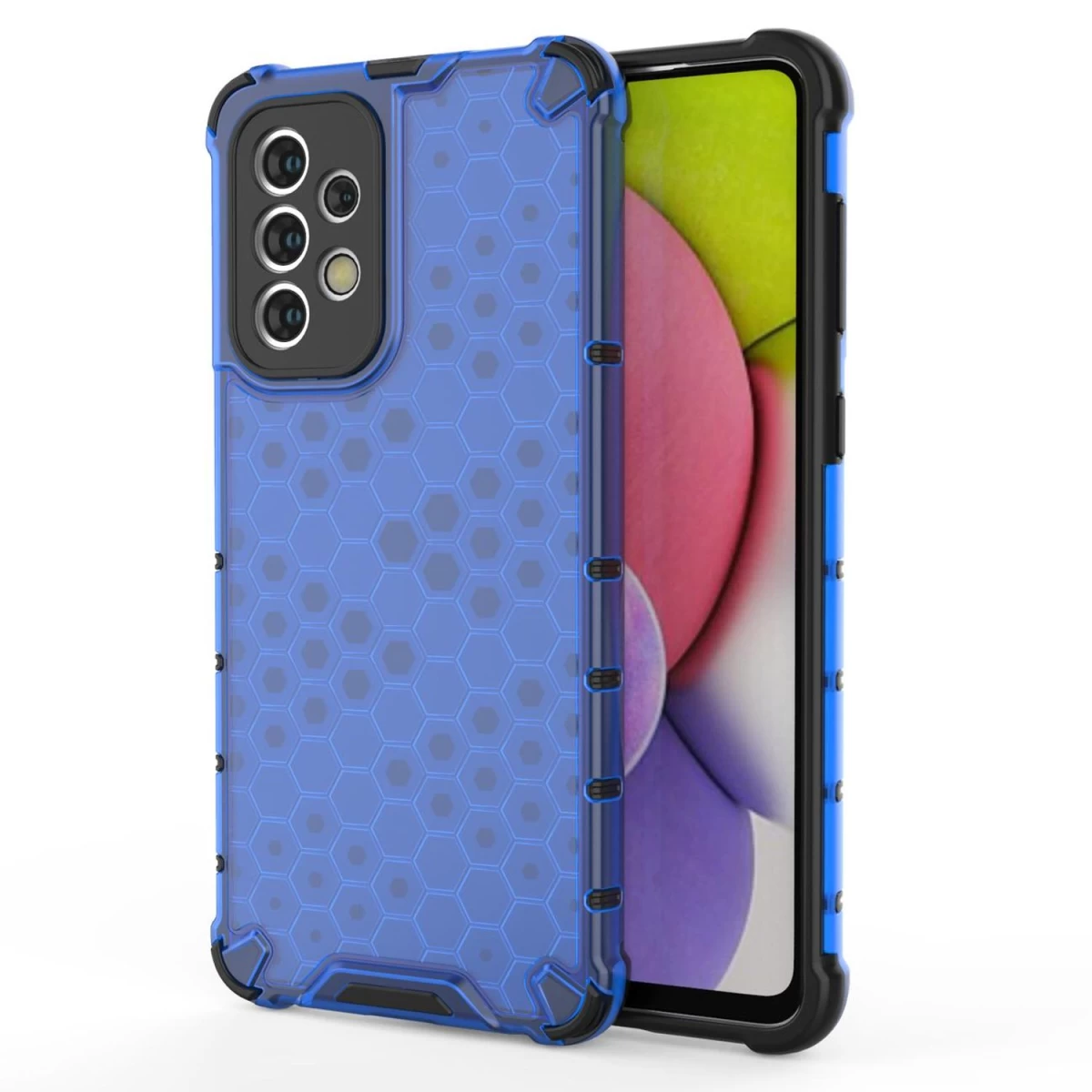 honeycomb Korpuso šarvuotas Dangtelis Su Geliniu Rėmeliu Samsung Galaxy A33 5g Mėlynas
