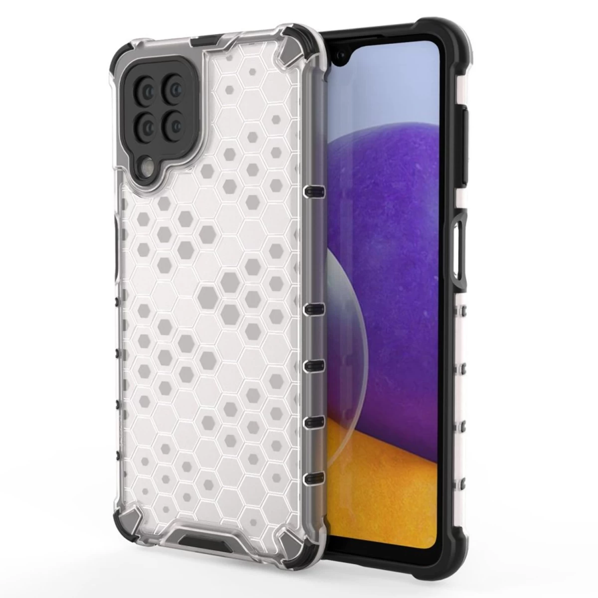 honeycomb Korpuso šarvuotas Dangtelis Su Gelio Rėmeliu Samsung Galaxy A22 4g Skaidrus