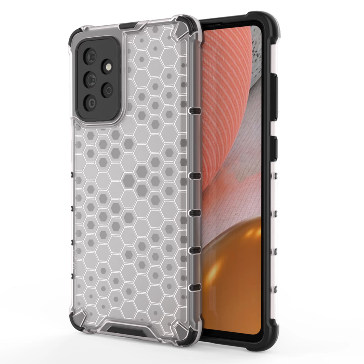 honeycomb Korpuso šarvuotas Dangtelis Su Gelio Rėmeliu Samsung Galaxy A72 4g Skaidrus