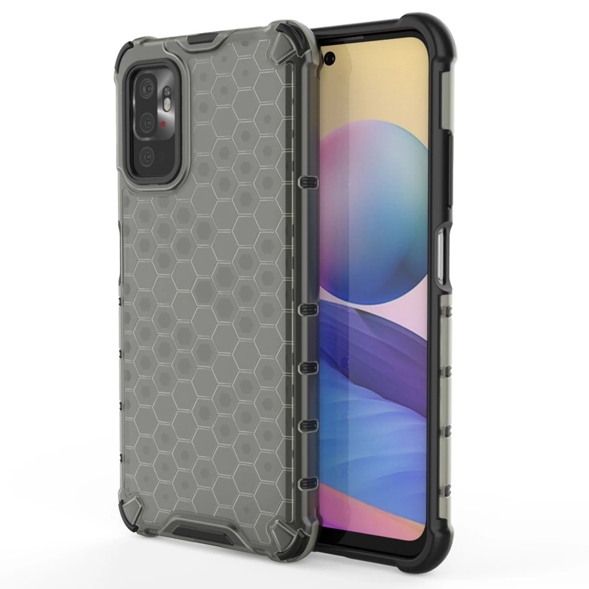 honeycomb Korpuso šarvuotas Dangtelis Su Gelio Rėmeliu Xiaomi Redmi Note 10 5g / Poco M3 Pro Juodas honeycomb Korpuso šarvuotas Dangtelis Su Gelio Rėmeliu Xiaomi Redmi Note 10 5g / Poco M3 Pro Juodas