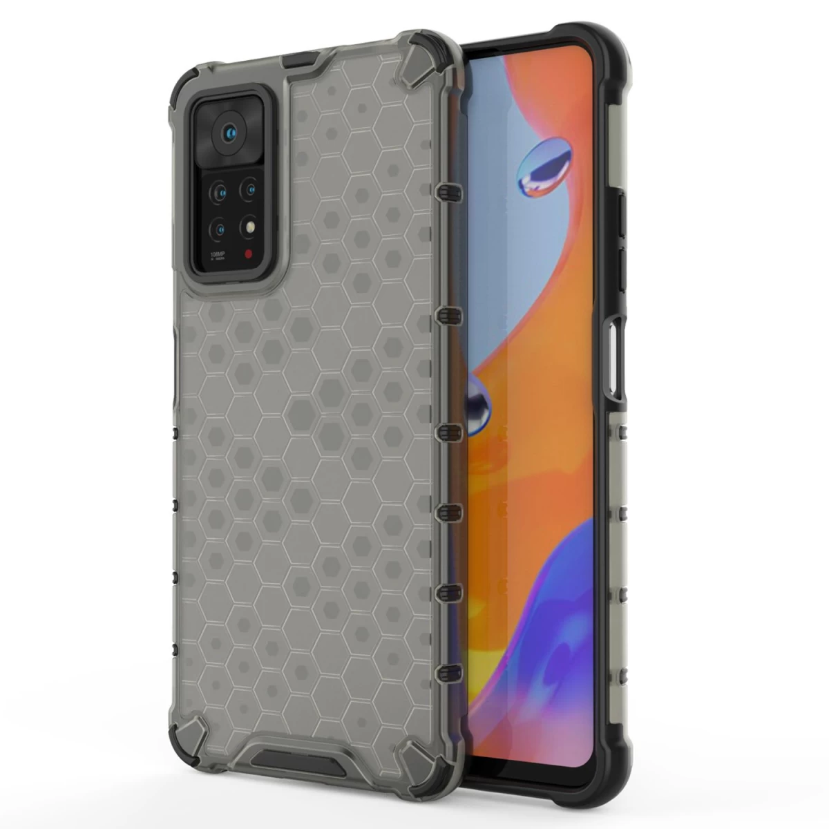 honeycomb Korpuso šarvuotas Dangtelis Su Gelio Rėmeliu Xiaomi Redmi Note 11 Pro+ / 11 Pro Juodas honeycomb Korpuso šarvuotas Dangtelis Su Gelio Rėmeliu Xiaomi Redmi Note 11 Pro+ / 11 Pro Juodas