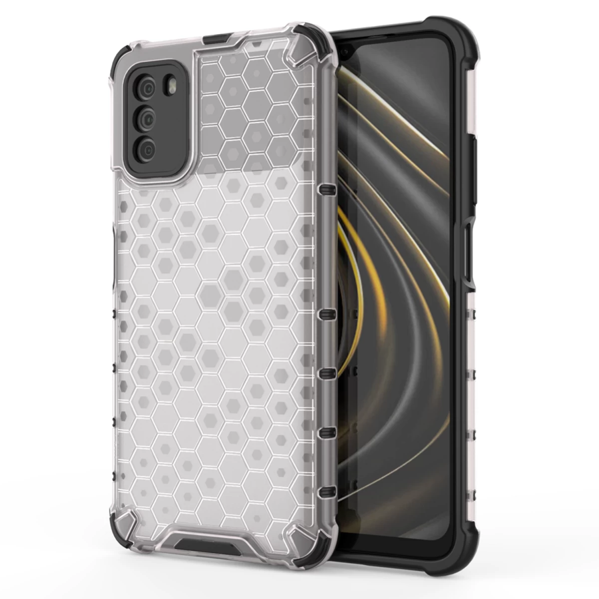 honeycomb šarvo Dėklas Su Gelio Rėmeliu, Skirtas xiaomi Poco M3, Skaidrus