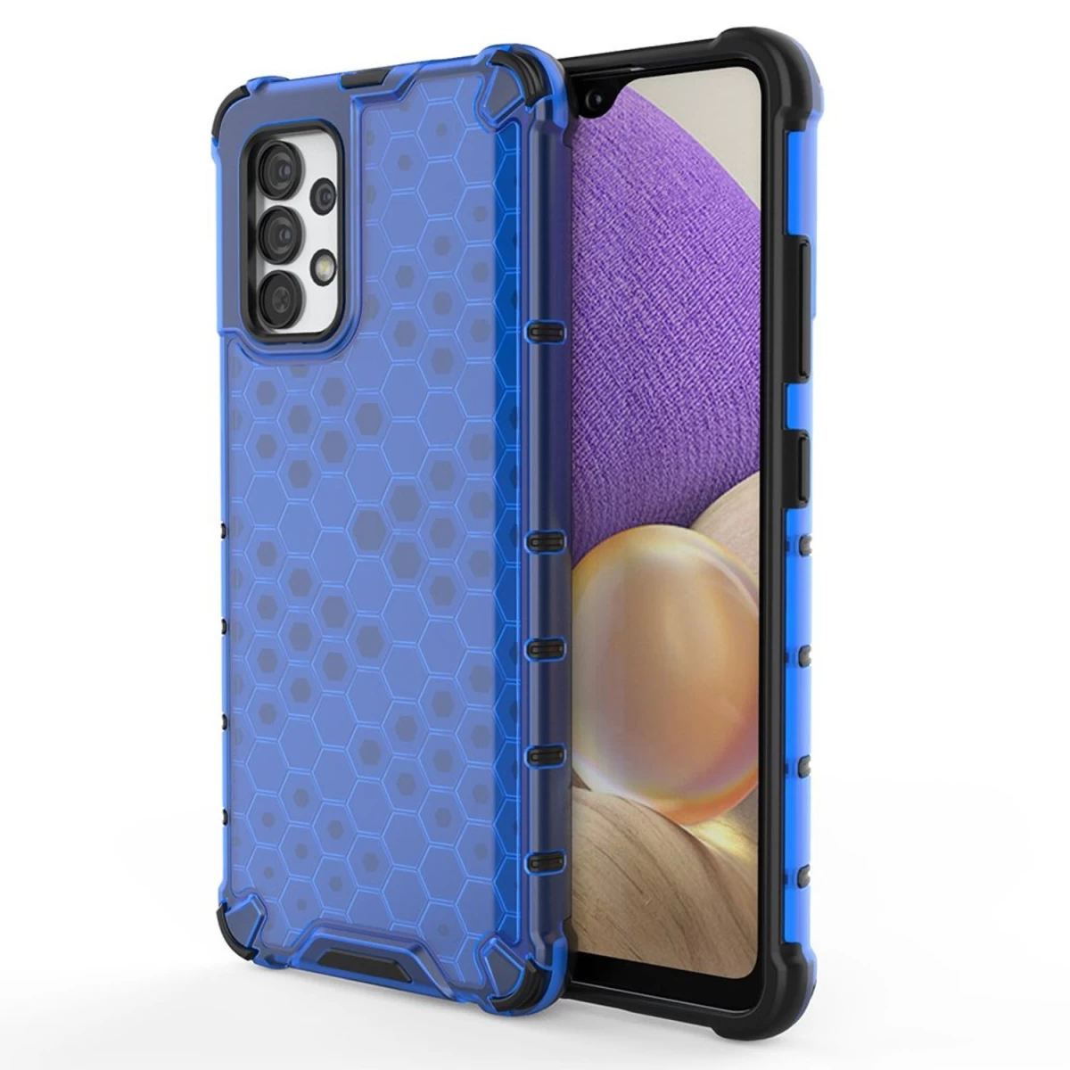 honeycomb šarvuotas Dėklas Su Geliniu Rėmeliu, Skirtas samsung Galaxy A03s (166.5), Mėlynas