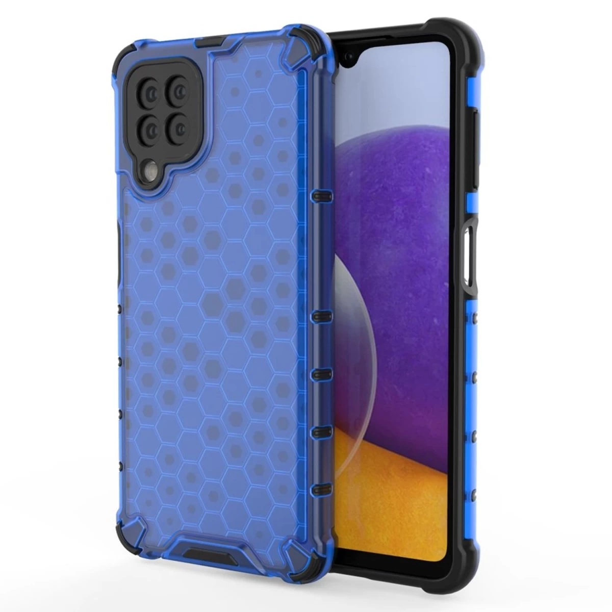honeycomb šarvuotas Dėklas Su Geliniu Rėmeliu, Skirtas samsung Galaxy A22 4g, Mėlynas