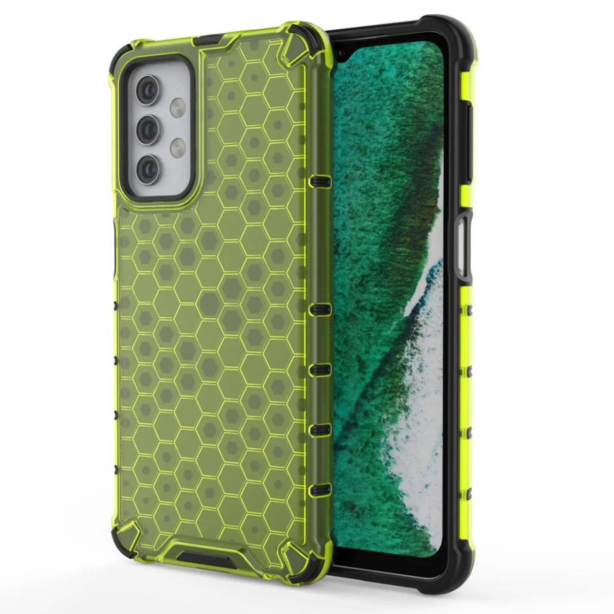 honeycomb šarvuotas Dėklas Su Geliniu Rėmeliu, Skirtas samsung Galaxy A32 5g, žalias