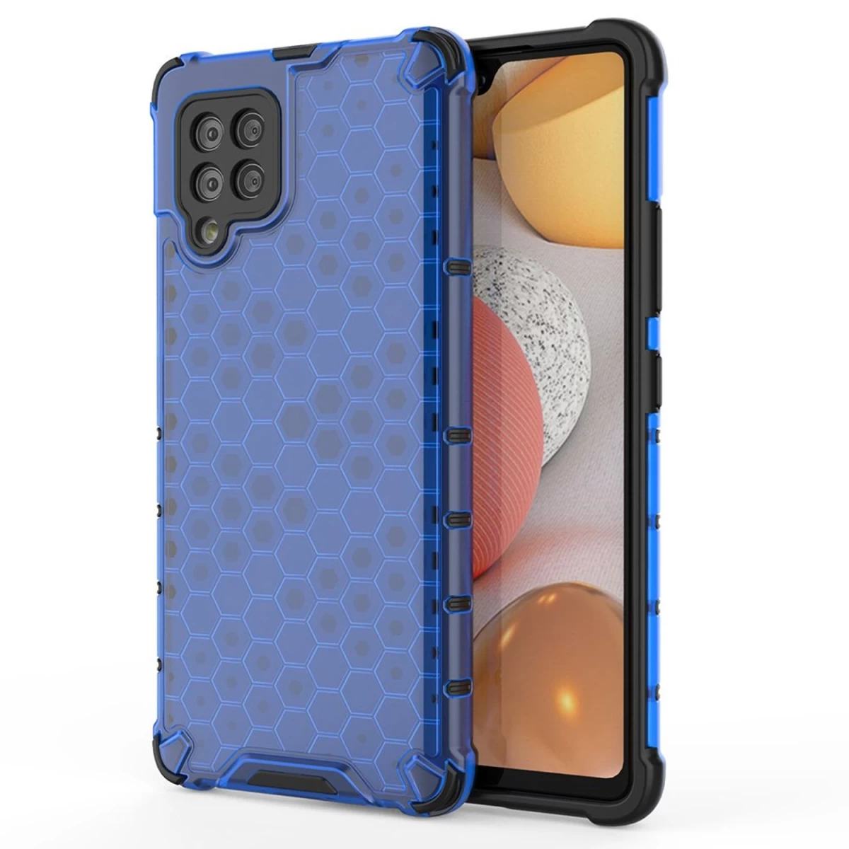 honeycomb šarvuotas Dėklas Su Geliniu Rėmeliu, Skirtas samsung Galaxy A42 5g, Mėlynos Spalvos honeycomb šarvuotas Dėklas Su Geliniu Rėmeliu, Skirtas samsung Galaxy A42 5g, Mėlynos Spalvos