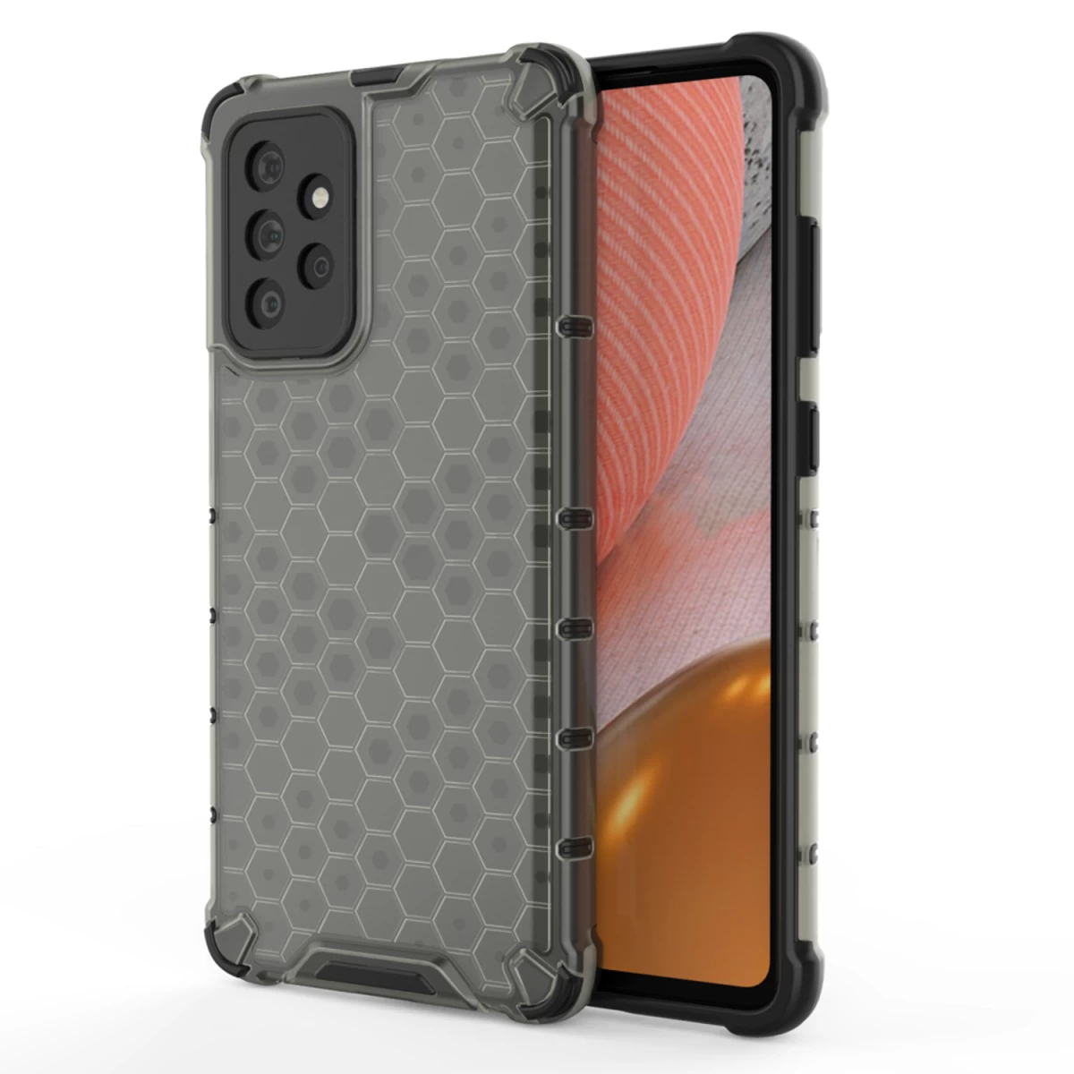 honeycomb šarvuotas Dėklas Su Geliniu Rėmeliu, Skirtas samsung Galaxy A72 4g, Juodas