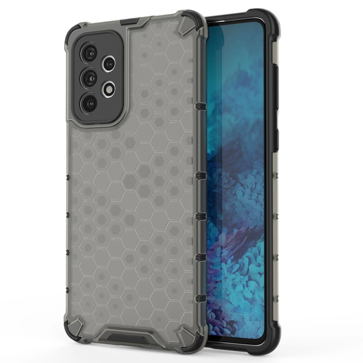 honeycomb šarvuotas Dėklas Su Geliniu Rėmeliu, Skirtas samsung Galaxy A73, Juodas