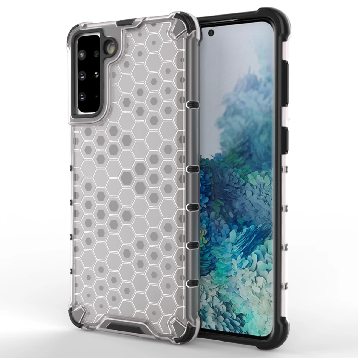 honeycomb šarvuotas Dėklas Su Geliniu Rėmeliu, Skirtas samsung Galaxy S22+ (s22 Plus), Skaidrus honeycomb šarvuotas Dėklas Su Geliniu Rėmeliu, Skirtas samsung Galaxy S22+ (s22 Plus), Skaidrus