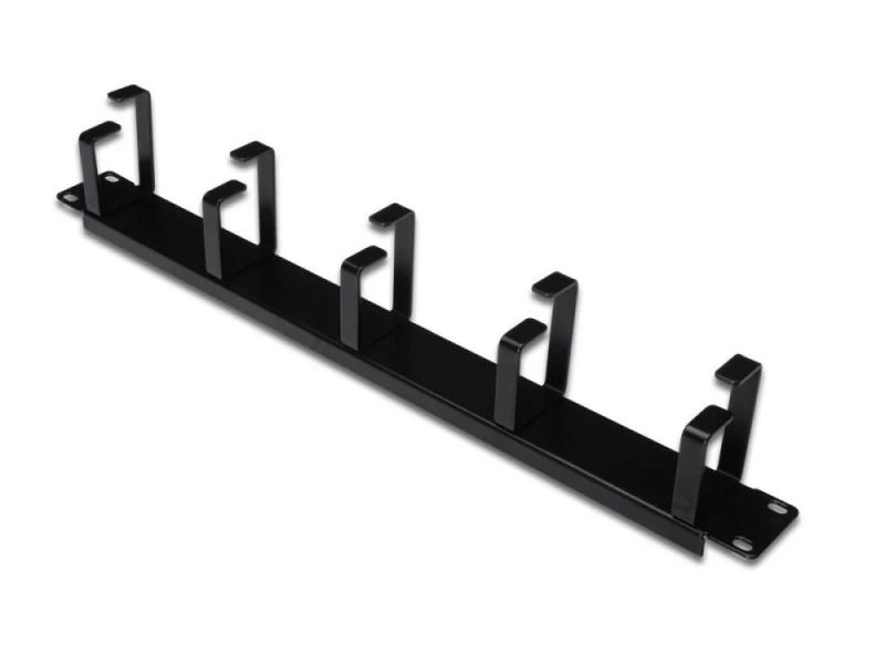 Horizontalusis Kabelių Organizatorius Ring 19&amp;quot; 1u 40x483x60mm Juodas