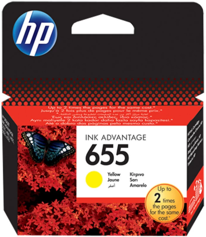 Hp 655 Geltonos Spalvos Rašalo Kasetė (cz112ae) Cz112ae