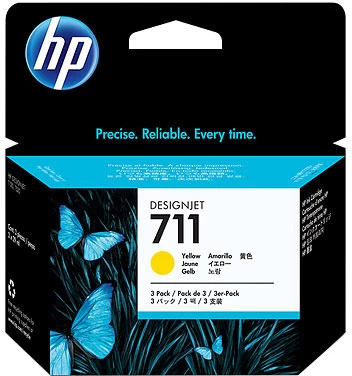 Hp 711 3 Vnt. Geltonos Spalvos Kasetė Cz136a