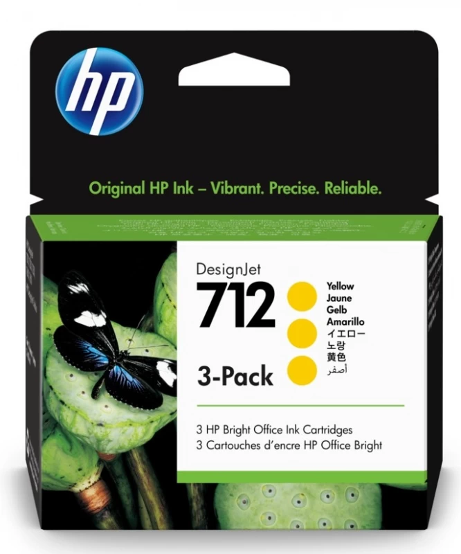 Hp 712 Geltonos Spalvos Rašalas - 3 Pakuotės (3ed79a)