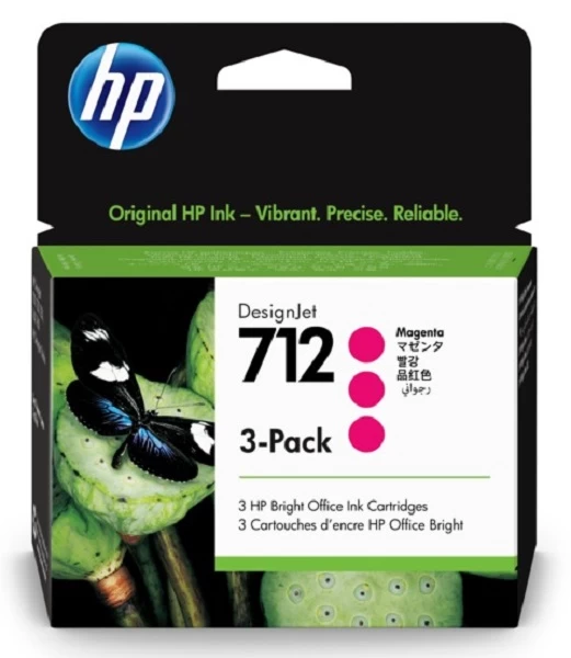 Hp 712 Purpurinės Spalvos Rašalas - Trijų Pakuočių (3ed78a)