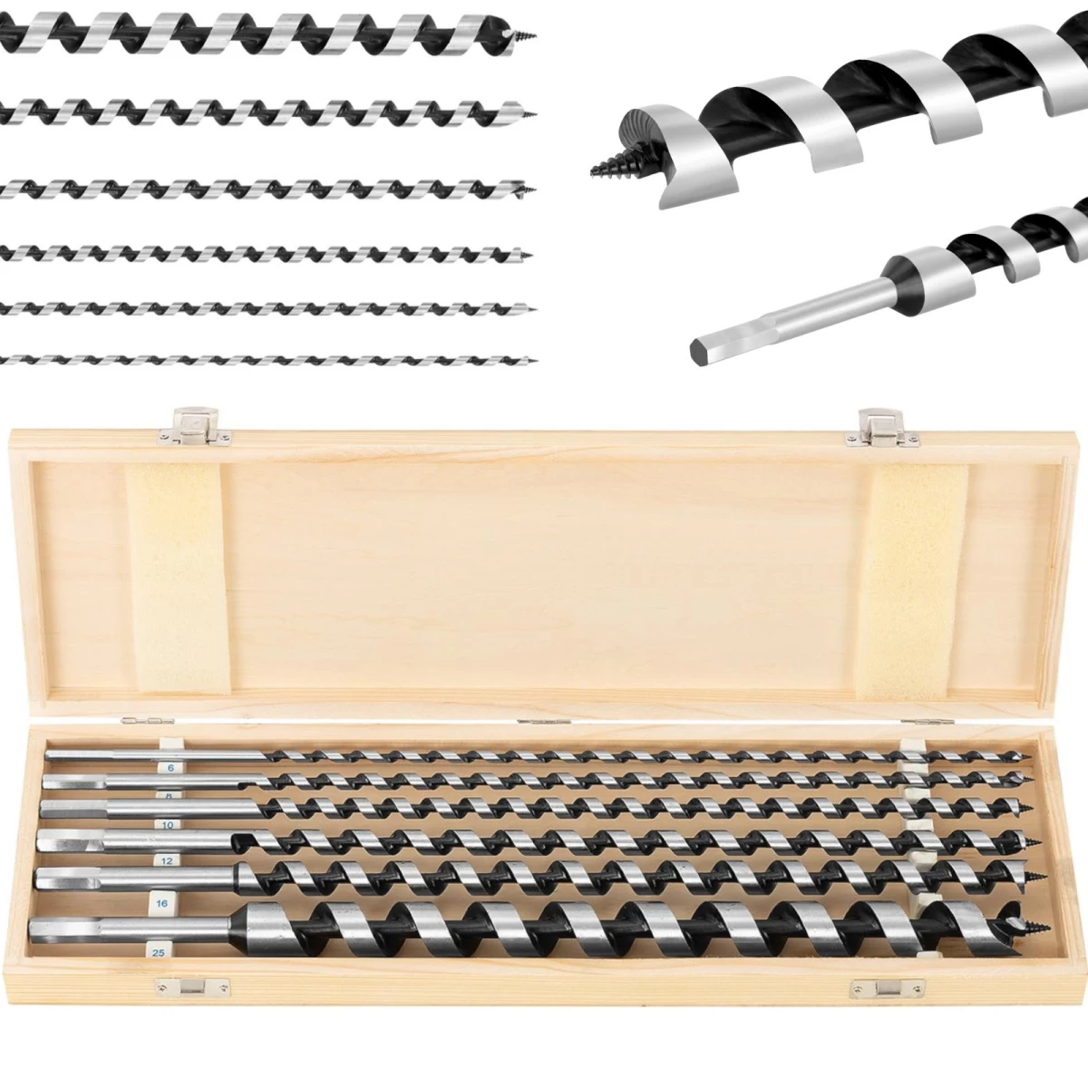 Hrc46 Plieninių Sraigtinių Antgalių Rinkinys, Ilgis 460 Mm, Skersmuo 6-25 Mm - 6 Vnt.