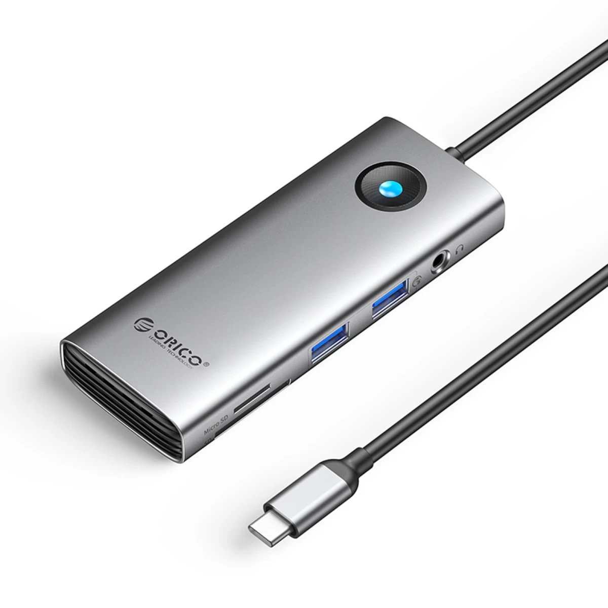Hub 8-in-1 Usb-c – Usb-a, Usb-c, Hdmi, Sd, Microsd, Rj45, Mini Jack, Pd 100 W, 4k, 60 Hz – Pilkos Spalvos
