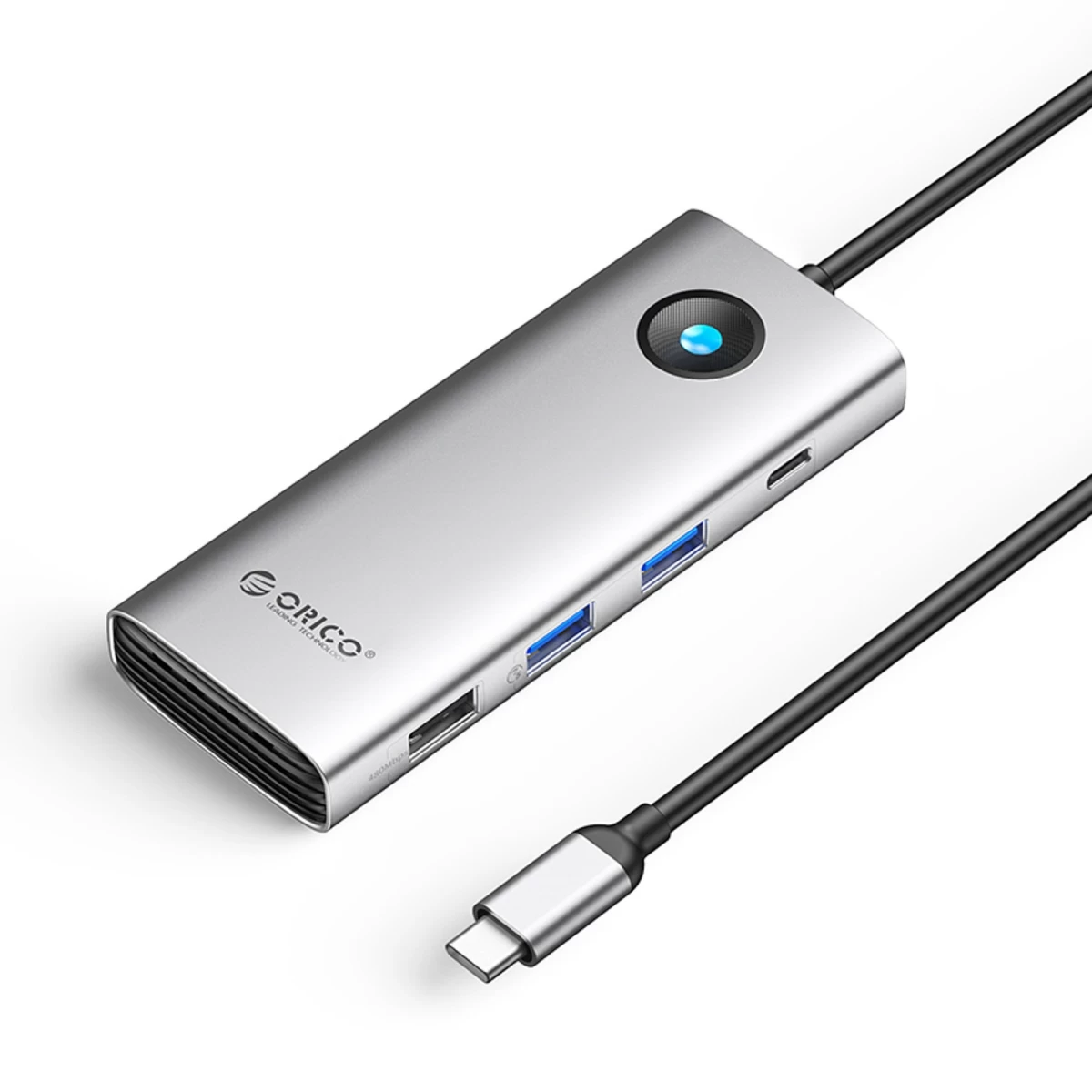 Hub 8-in-1 Usb-c – Usb-a, Usb-c, Hdmi, Vga, Rj45, Pd 100 W, 4k, 60 Hz, 1000 Mbps – Sidabrinis