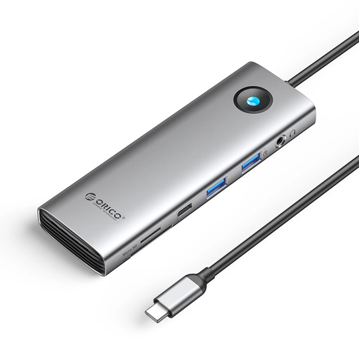 Hub 9-in-1 Usb-c – Usb-a, Usb-c, Hdmi, Sd, Rj45, Garso Išėjimas, Pd 100 W, 4k, 2,5 G – Pilkos Spalvos